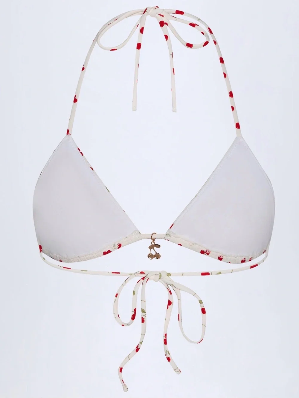 Oh Polly 🍒 Charm Detail 🍒 Triangle Bikini Top in Cherry Print 👙 • Medium • NWT 😍
